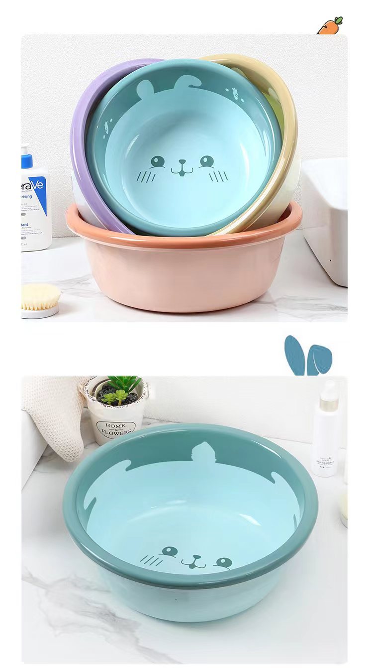 厂家批发卡通加厚塑料家用学生宿舍洗脸盆洗菜洗脚洗衣盆广告盆子详情9