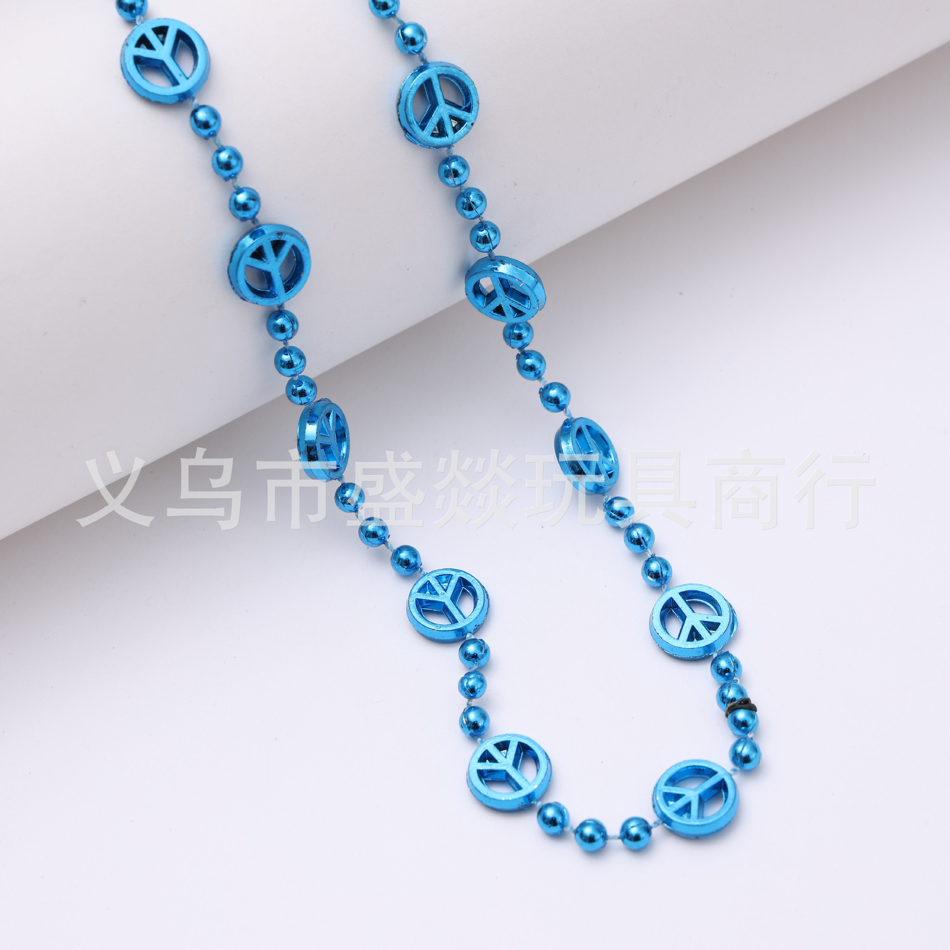 跨境小和平电镀珠链彩色项链独立日项链狂欢万圣节派对波珠链道具详情4