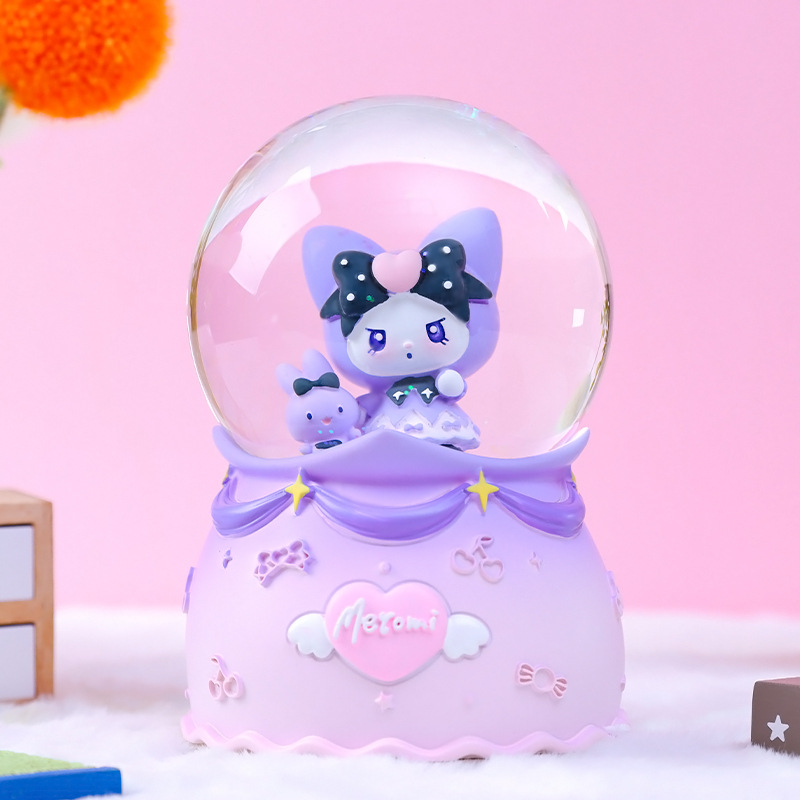 创意酷酷甜心水晶球发光音乐盒旋转八音盒卡通可爱儿童生日小礼品详情8