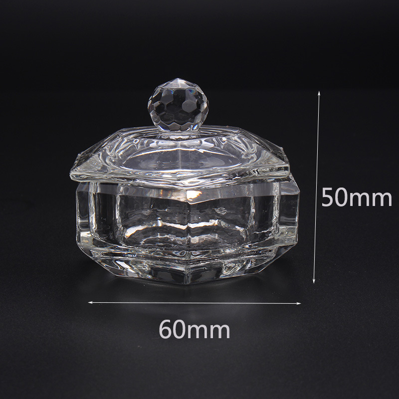 Cross-border exclusive glass crystal cups with LIDS for nail art, irregular-shaped crystal cups, and special octagonal cups for holding crystal liquid pic 19