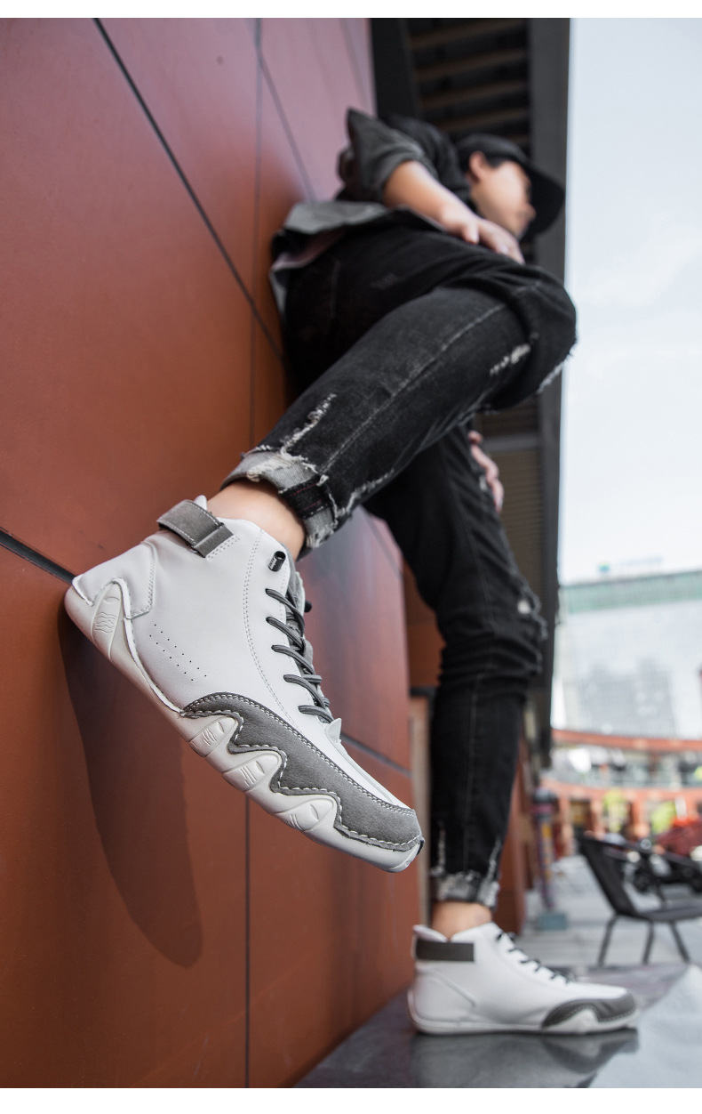 跨境独立站爆款女士马丁靴时尚拼色情侣鞋男女大码高帮休闲鞋短靴详情20