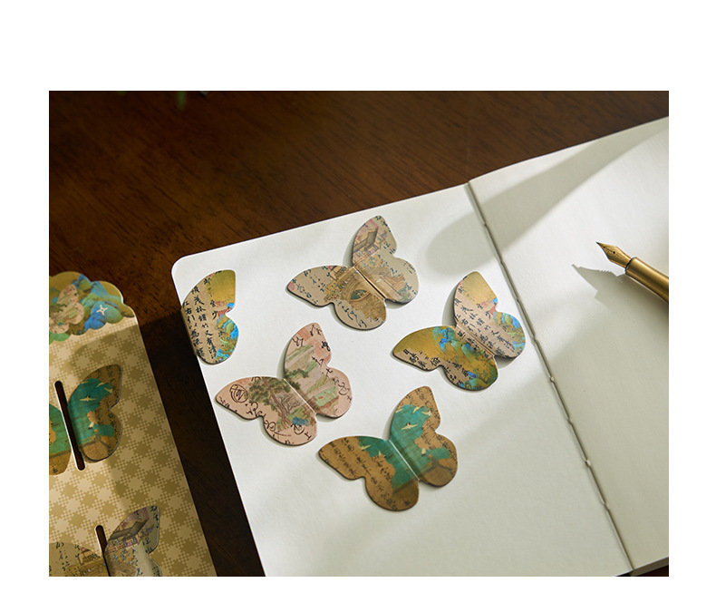 Zao Mo Magnetic Bookmark Flying Flower Butterfly Shadow Series: 4 Types of Chinese-style reading Bookmarks and Ancient-style butterfly DIY Decorative Book holders pic 10
