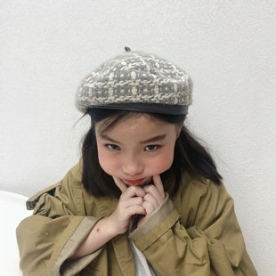 Korea otoño invierno boina niño moda retro 90% cachemira princesa calabaza sombrero niña pintor sombrero de copa pic 3