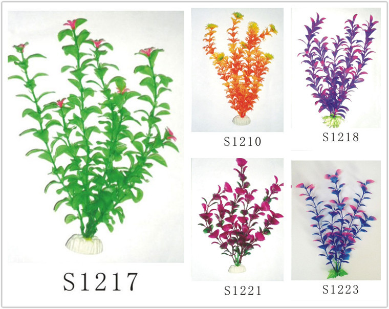 鱼缸仿真塑料小号水草 水族箱装饰塑料草 可定做外贸出口塑料小草详情27