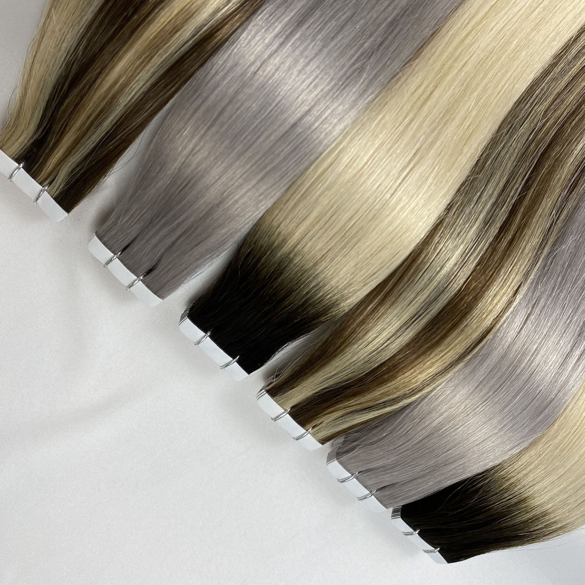 High-end real person hair, color PU one-piece hair extension, a bestseller from Europe and America, can be permed or dyed pic 8