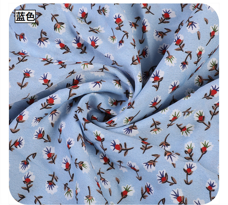Fashionable and fresh floral print fabric, Korean silk clothing printed fabric, polyester shuttle fabric in stock for wholesale pic 16