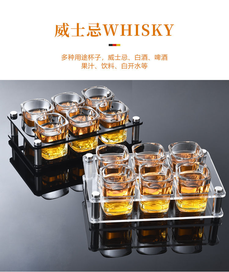 Popular online bestsellers: Square cup, glass liquor cup, acrylic beer mug set, ktv wine glass stand, small wine glass for home use pic 4