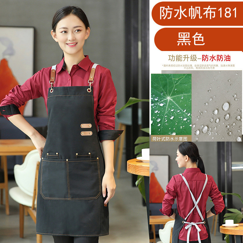 The new waterproof canvas apron, a modern and simple work uniform apron, can be printed with logos. The apron is available for wholesale and consignment pic 14