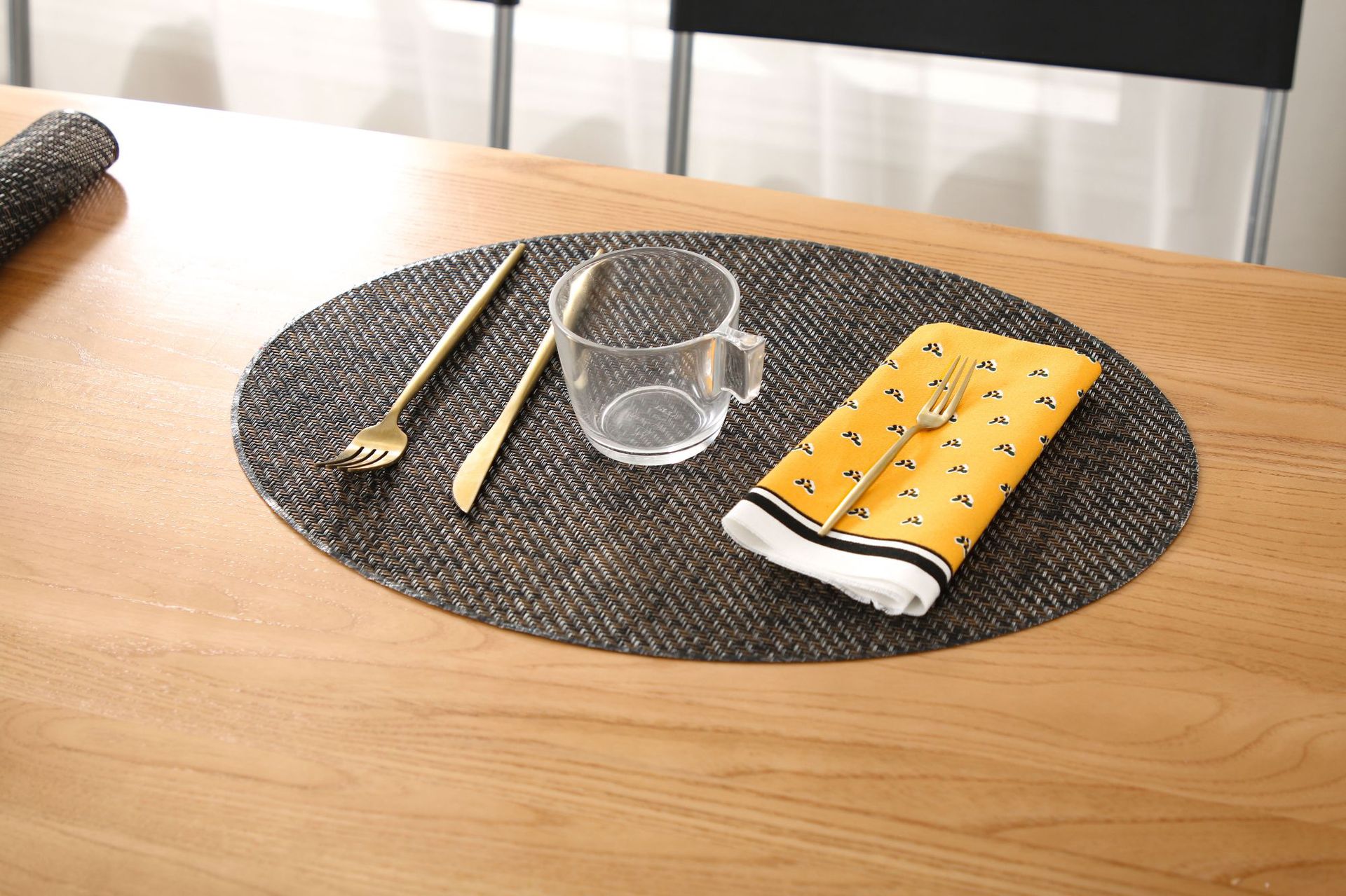 Coffee table MATS, table MATS, Japanese-style PVC simple oval table MATS, striped tablecloths, tablecloths, bowl MATS, heat insulation MATS, table MATS pic 13