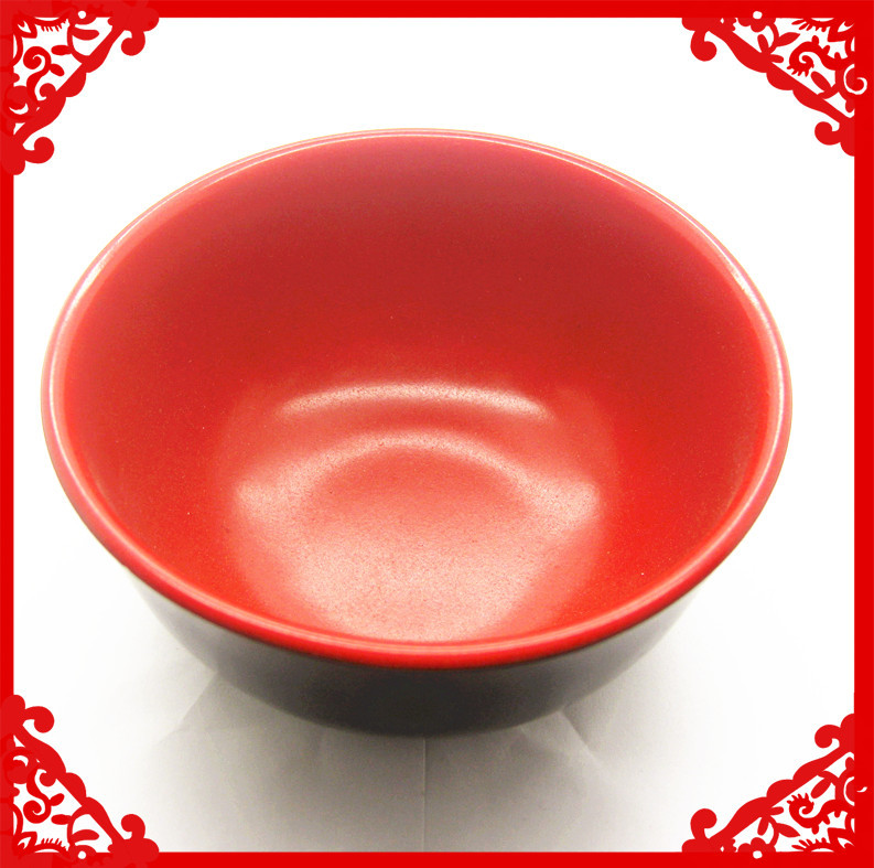 Plastic dishes, melamine imitation porcelain bowls, red and black soup rice bowls, colored plastic bowls, two-color bowls, wholesale at one or two yuan pic 8