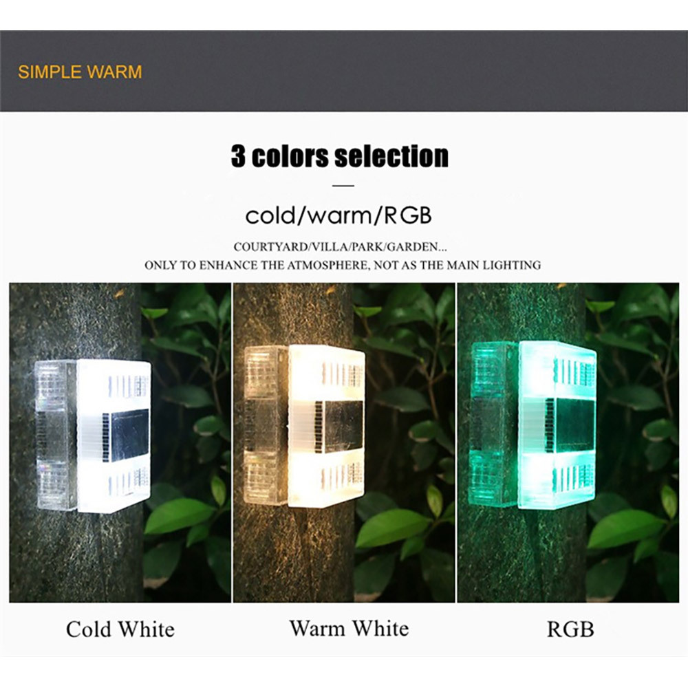 Solar rectangular wall lamp, 6LED top and bottom luminous fence lamp, outdoor courtyard villa decorative lamp, direct supply from the manufacturer pic 1