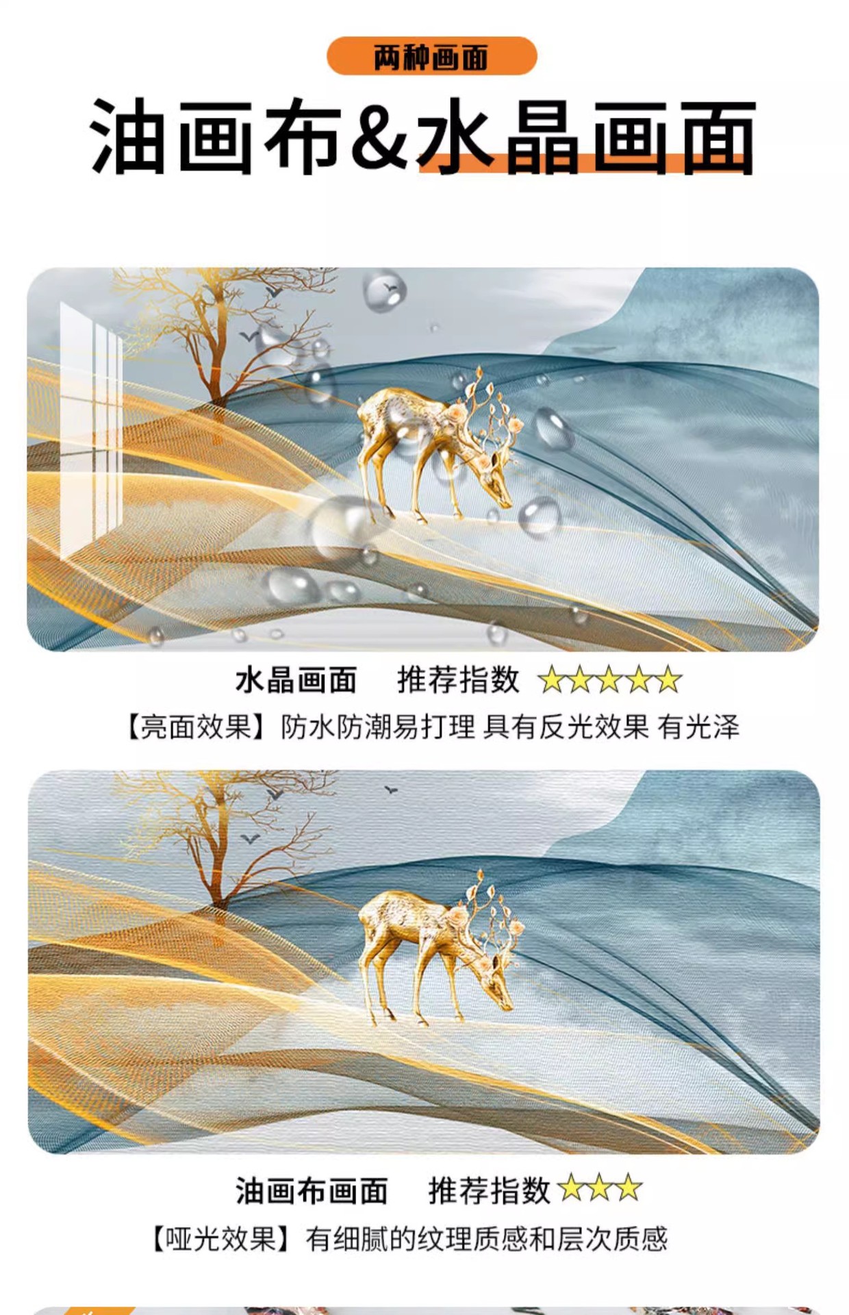 Light luxury and grand wall paintings, living room decorative paintings, modern and simple triptych paintings, sofa background, wall hanging paintings, Nordic-style dining room pic 3