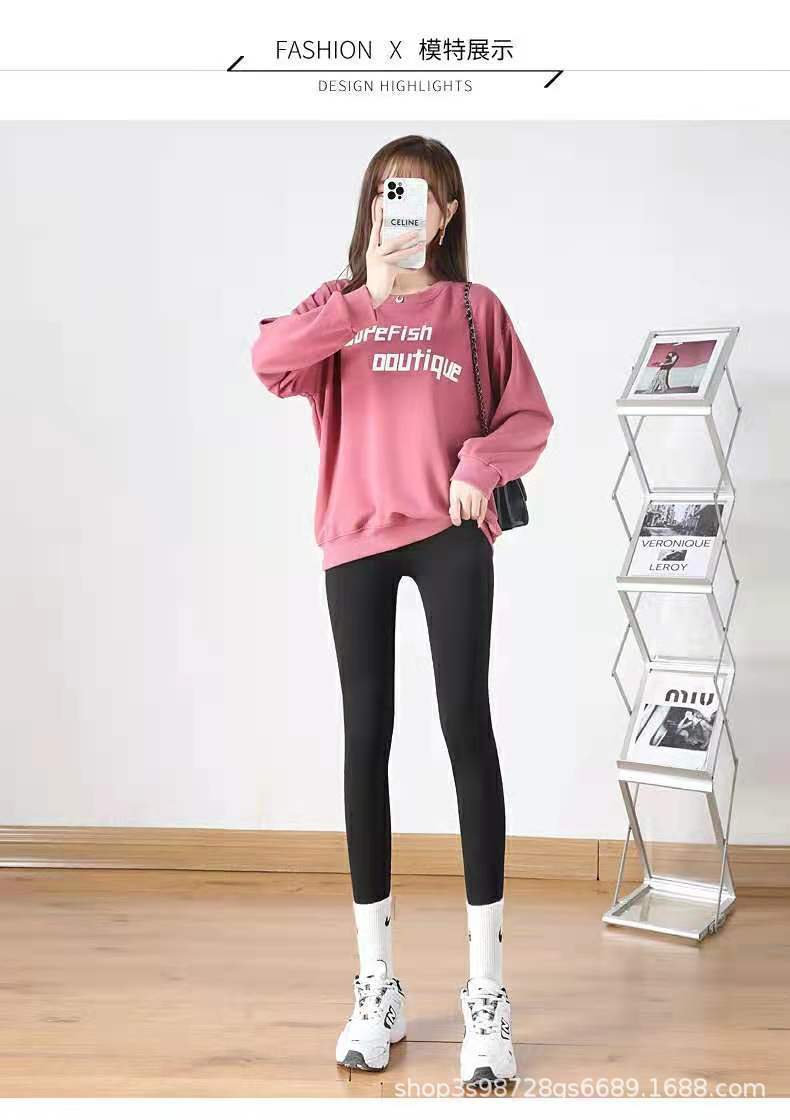 羊羔绒鲨鱼裤子外穿秋冬加厚加绒高腰打底裤女保暖显瘦腿瑜伽芭比详情23