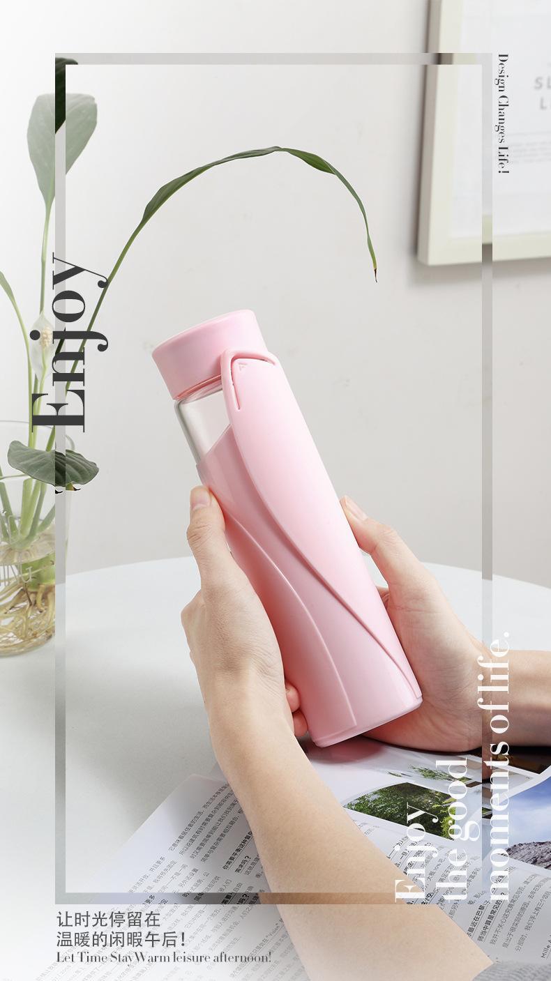 Strawberry Life Creative Glass Cup, Silicone heat insulation, portable and simple Korean version water cup, new summer cup pic 6