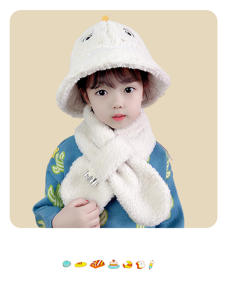 Versión coreana lindo dibujo animado dinosaurio invierno niños sombrero bufanda una mujer invierno caliente cuello bebé pescador sombrero pic 33