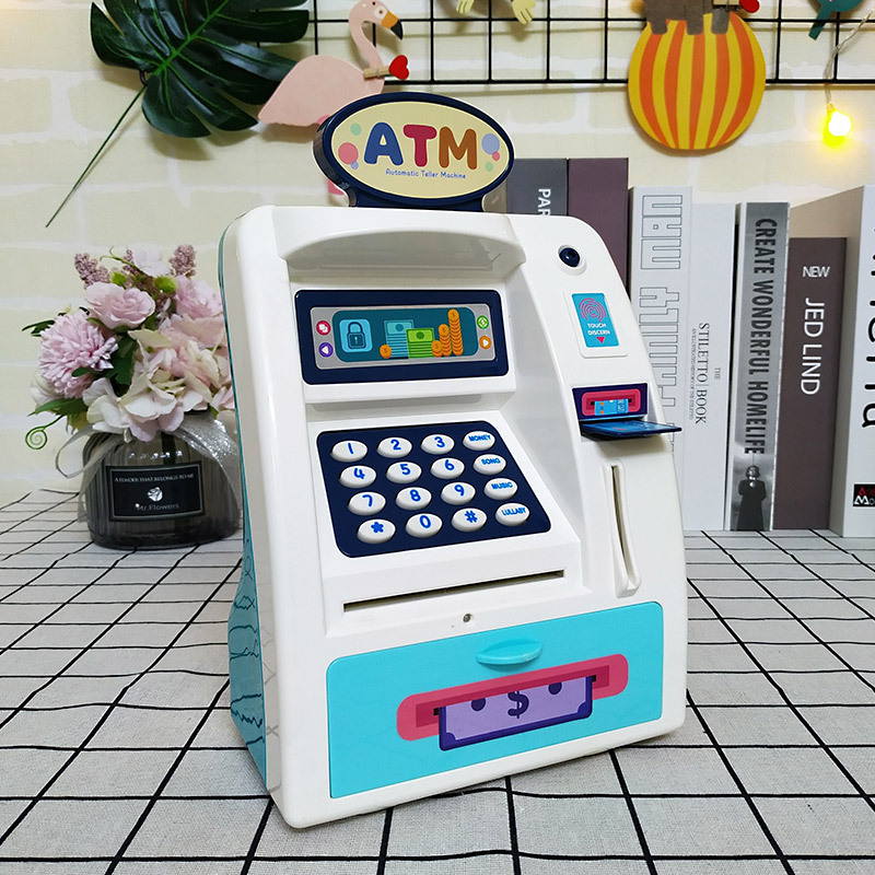 新款英文存钱罐创意儿童迷你保险柜卡通密码卷币储蓄罐详情7