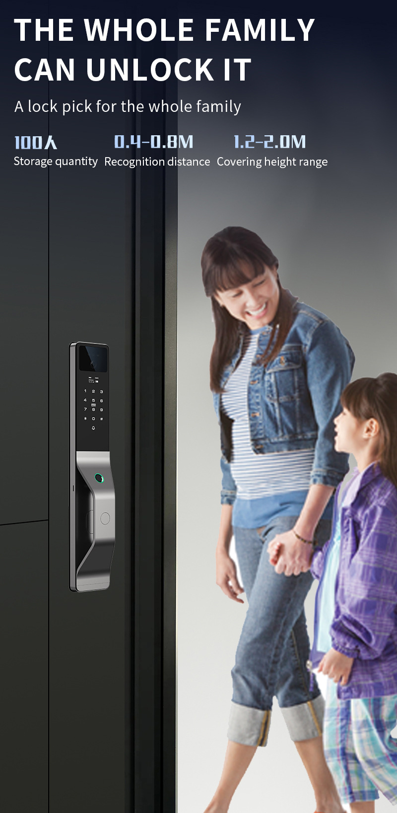 Graffiti fully automatic fingerprint lock, household security door, password lock, facial recognition smart lock, remote electronic lock pic 3