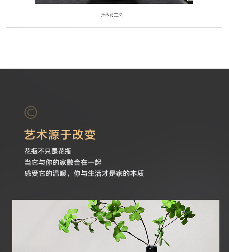 大肚玻璃花瓶日本吊钟马醉木透明落地摆件客厅小口轻奢北欧大肚瓶详情3