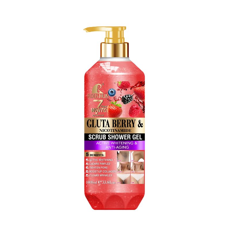 ROUSHUN Soft Fruit Pie Scrub Shower Gel Gluta Berry Scrub Shower Gel pic 3