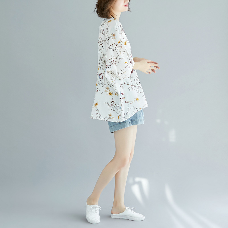 大码女装胖mm短袖t恤女夏季上衣显瘦超宽松印花雪纺衫200斤详情4