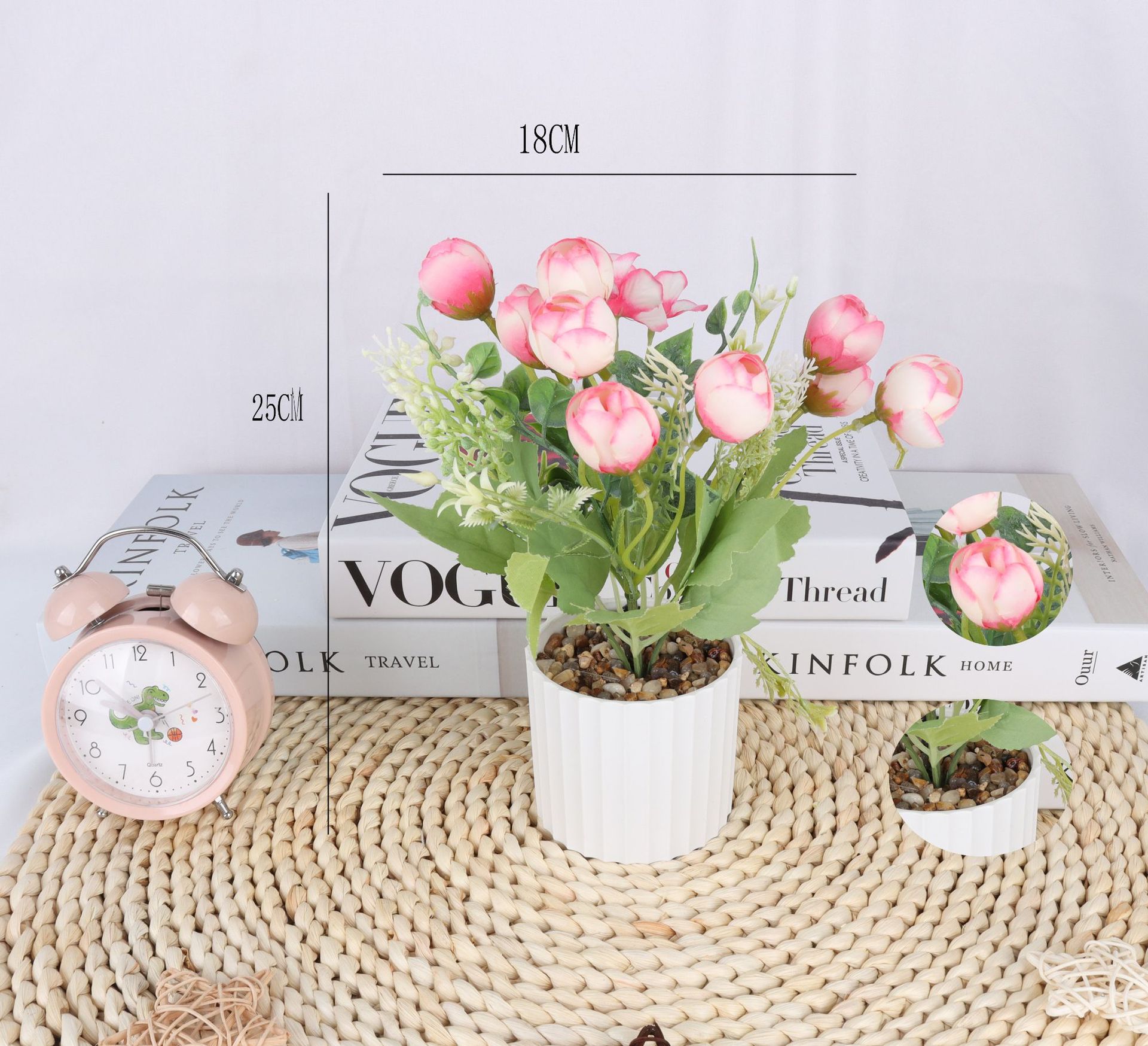 Simulated snow bud potted plants/simulated flower bonsai/simulated flower creative indoor small ornaments/Amazon factory direct pic 5