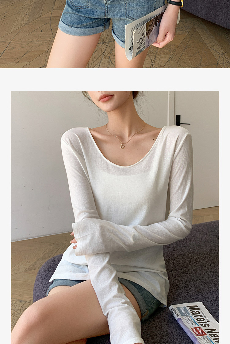 H192u collar sun-protective smock for women, a thin summer style, paired with a long-sleeved T-shirt, loose and slimming, laid-back base layer top pic 14