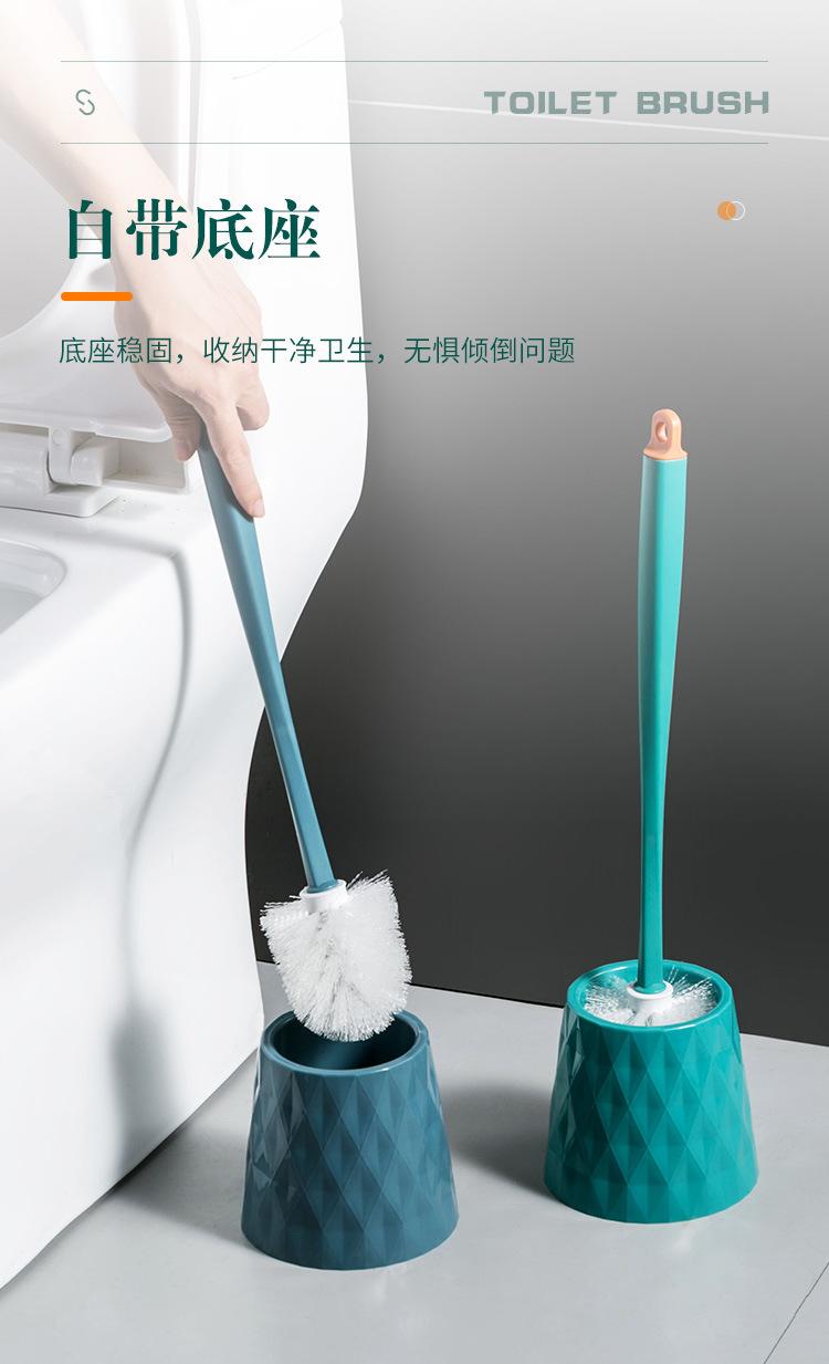 创意清洁套装带底座无死角厕所刷洁厕刷扭扭长柄马桶刷卫生间刷子详情6