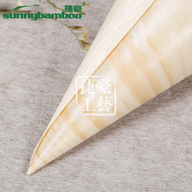 日韩创意木甜筒咖啡店一次性零食包装 木皮蛋卷容器冰激凌包装详情11