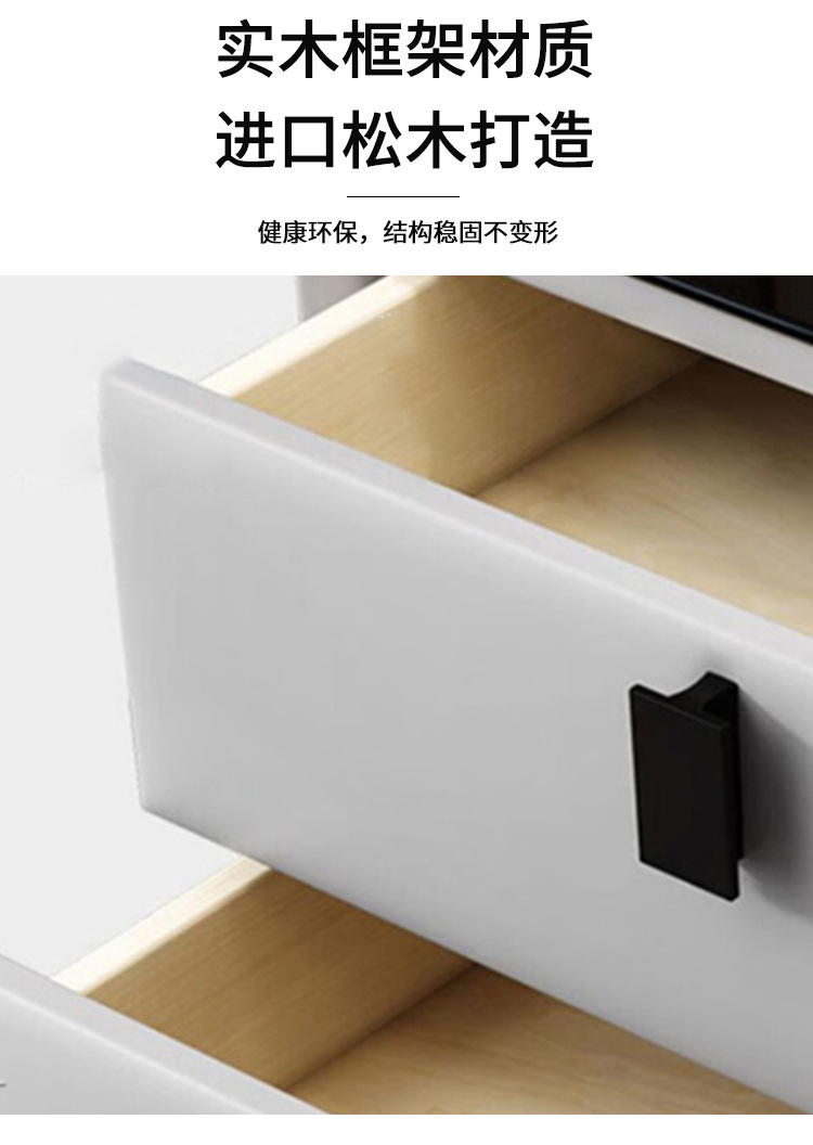 智能床头柜简约现代无线充电实木多功能收纳网红轻奢指纹锁床头柜详情9