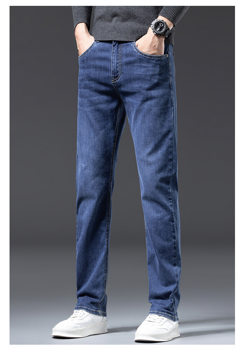 高端潮流牛仔裤男士秋冬新款轻奢时尚修身小脚百搭弹力休闲长裤子详情20