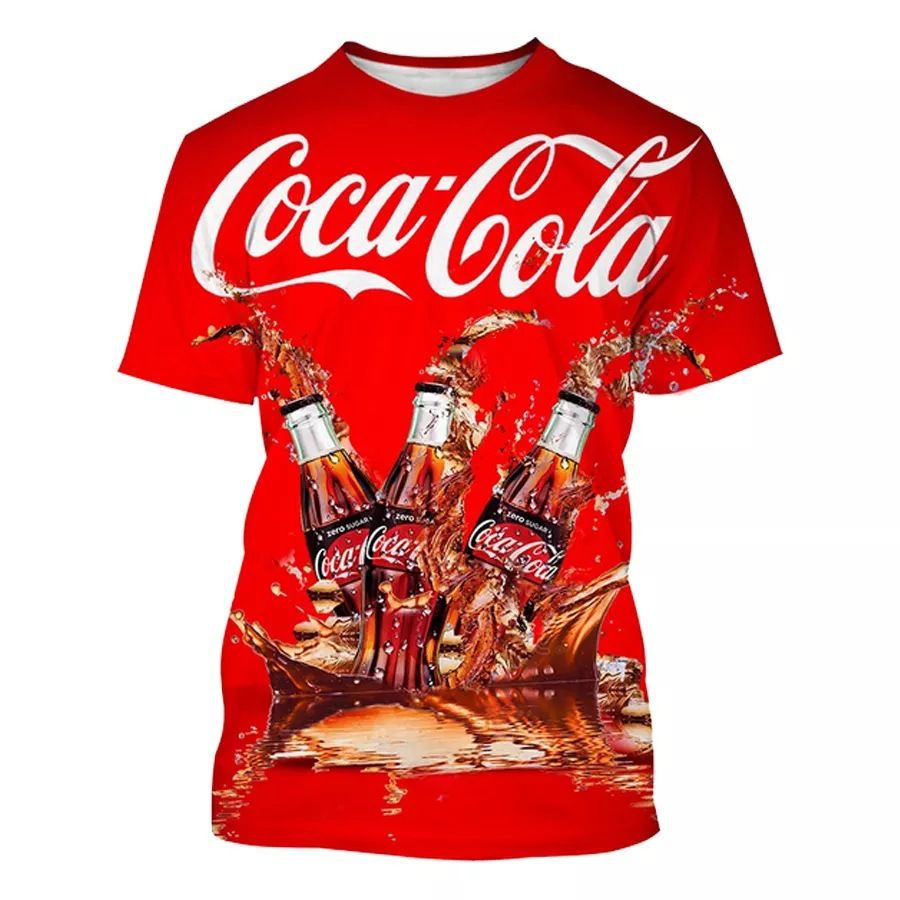 The latest summer bestseller is the Coca-Cola T-shirt with 3D digital printing, a fashionable and trendy loose short-sleeved top pic 13