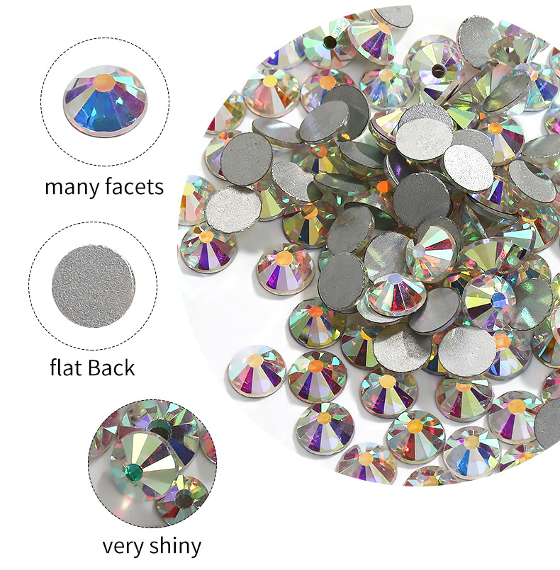 国贸A钻超闪玻璃钻手机壳贴钻服装饰品发饰diy饰品配件圆形平底钻详情11
