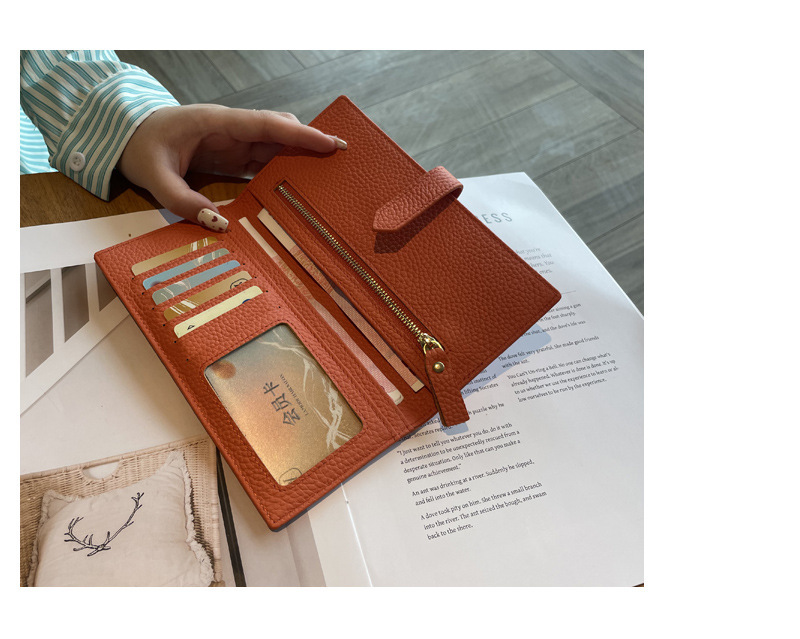 长款真皮女士钱包2024新款纯色大容量多功能折叠高档牛皮手机钱夹详情20