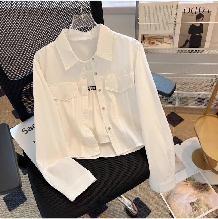 Polo领长袖衬衫女2024春秋新款洋气时尚修身显瘦薄款衬衣外套上衣详情19