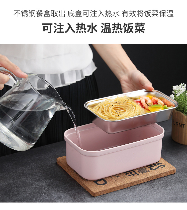 创意304不锈钢饭盒抽气密封学生保温餐盒便携保鲜午餐便当盒餐盘详情9