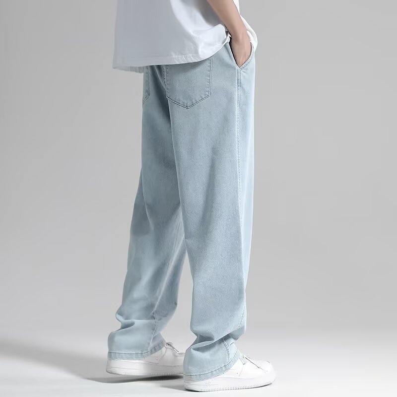 牛仔裤2024新款男潮牌高端夏季薄款宽松休闲男士长裤阔腿拖地裤子详情8