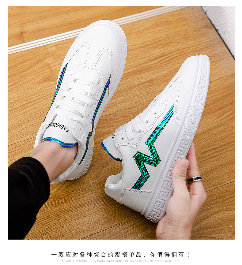 学院风小白鞋2022春季新款皮面板鞋低帮休闲运动鞋时尚潮流男鞋详情5