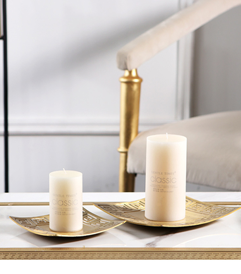 现货批发欧式蜡烛垫方形回纹复古烛台创意家居客厅桌面装饰蜡烛盘详情1