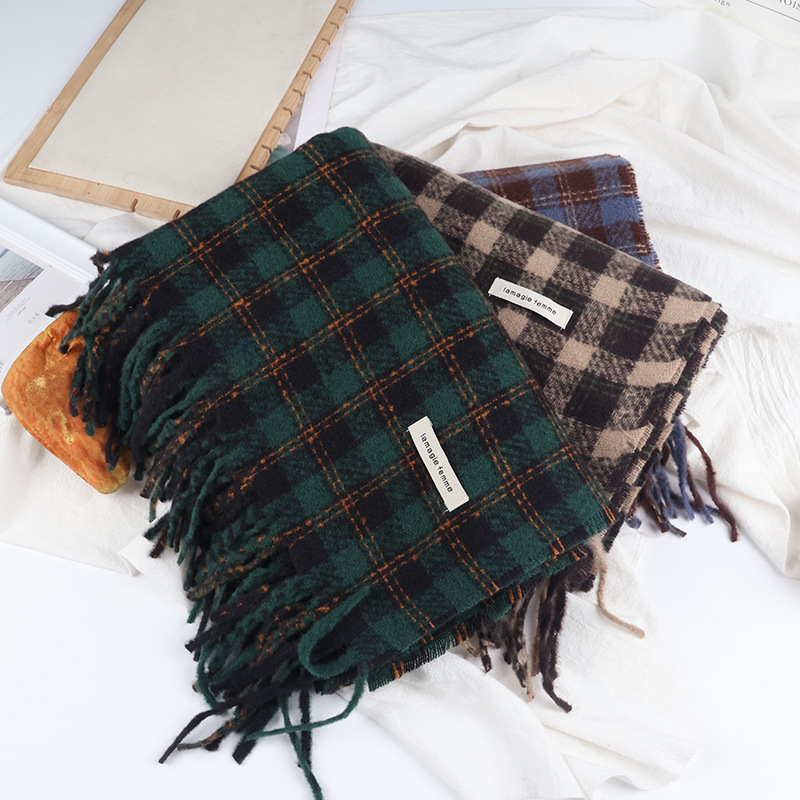 新款复古高级感仿羊绒围巾女冬季小香风气质时尚披肩围脖两用学生详情7