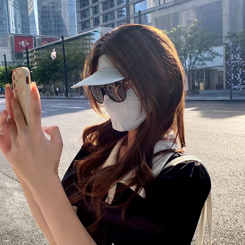 遮全脸防晒面罩夏季百搭新款简约大帽檐防紫外线薄冰丝口罩脸基尼详情19