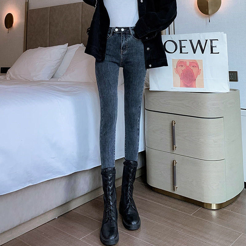 2022 Summer new style denim long pants for women, Korean high-waisted, slimming, floor-length wide-leg pants, wholesale from foreign trade street stalls pic 24