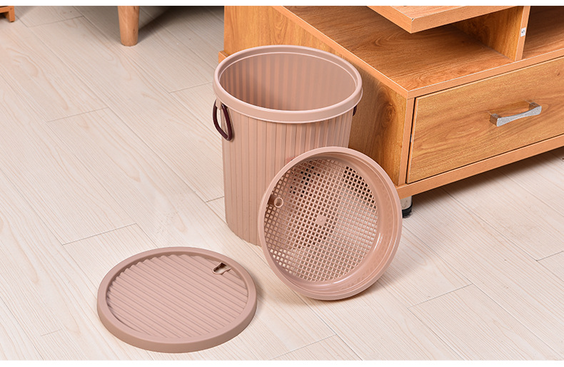 Thickened plastic filter round tea residue bucket, drainage bucket, living room household tea bucket, tea set trash can, portable pic 19
