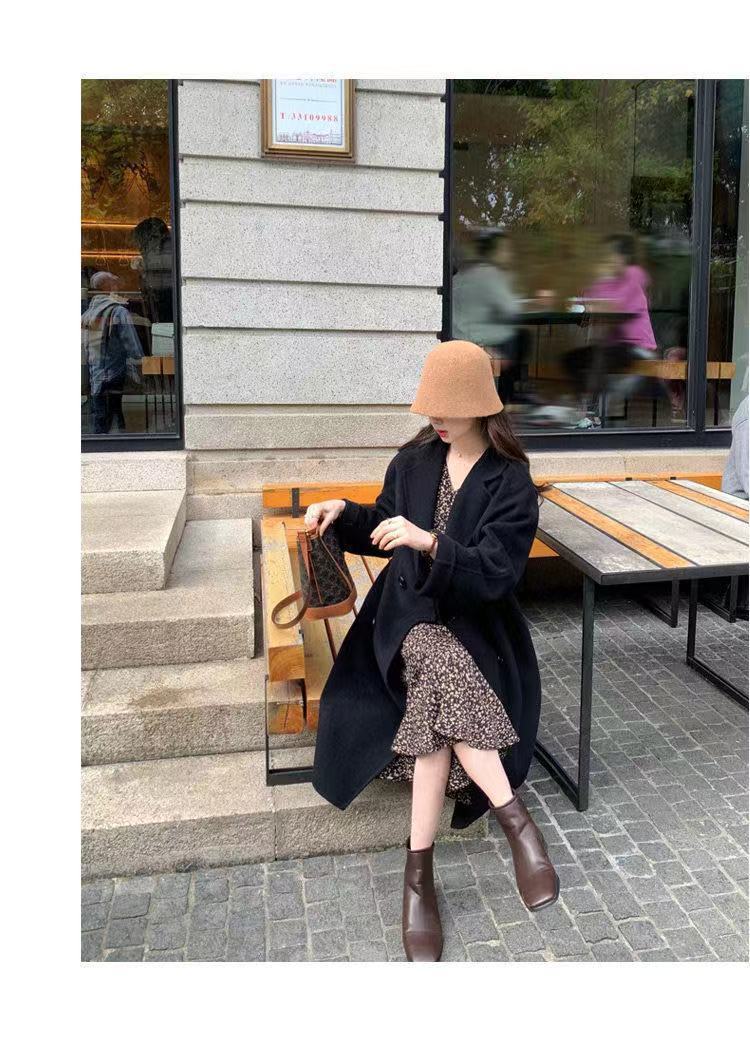 双面大衣女中长款2022新款韩版秋冬宽松洋气羊毛呢外套冬详情31