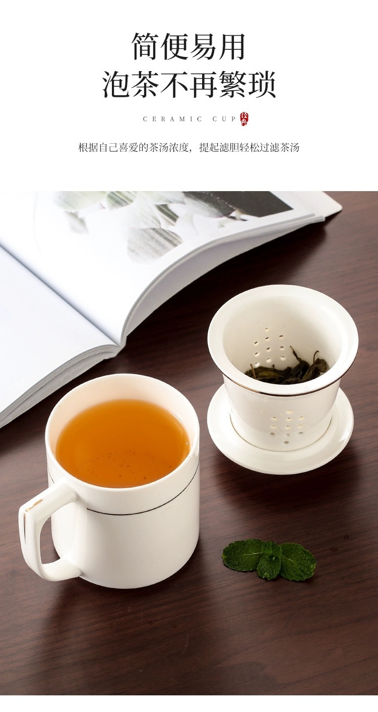 Hotel and guesthouse mugs, office and guest room ceramic pure white tea cups with LIDS, drinking cups printed with logos pic 19