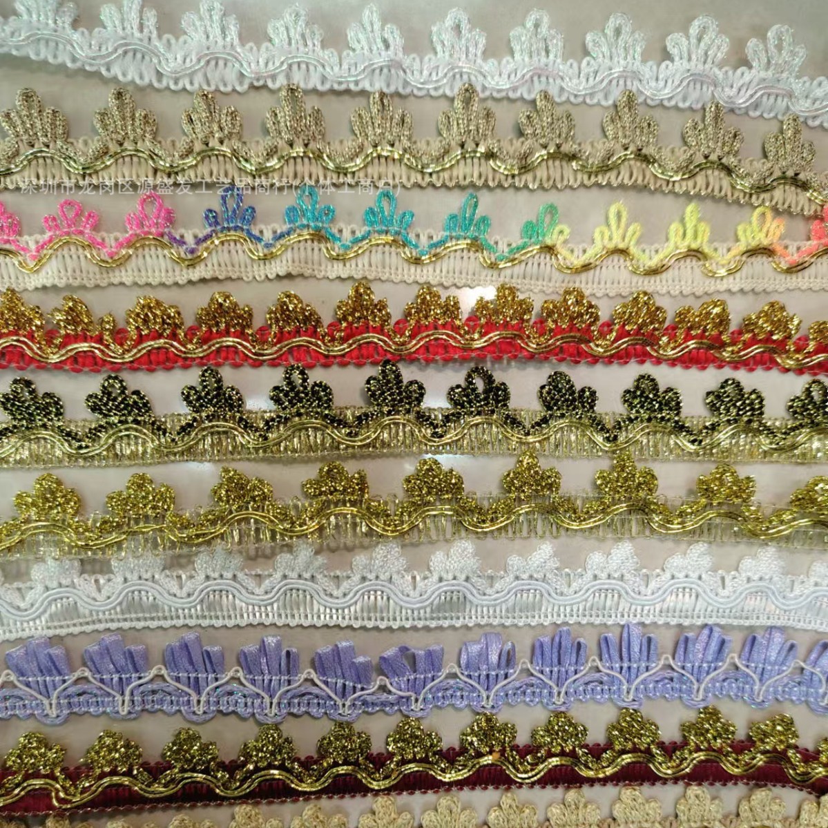 现货经典涤纶金银丝人字织带蜈蚣花边diy民族圣诞家居服装辅料详情9