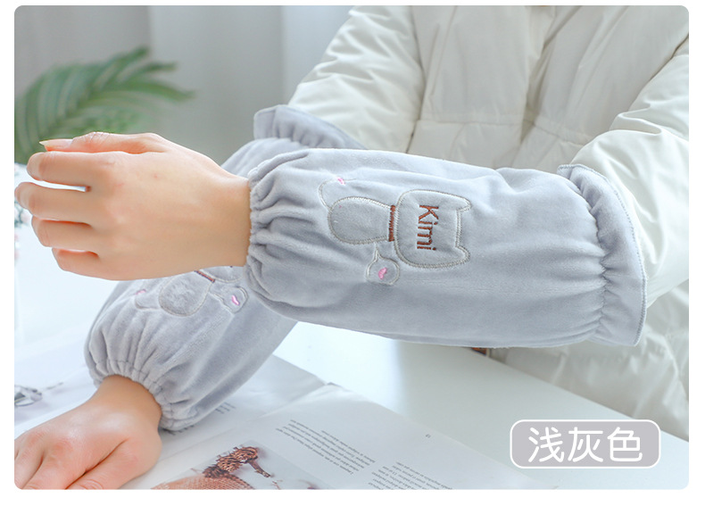 秋冬新款时尚袖套可爱套袖女士防污护袖成人学生中长款办公袖筒详情9