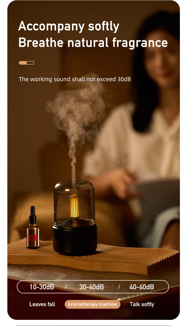 New candlelight aroma diffuser, essential oil nebulizer, smart diffuser, portable humidifier, home indoor desktop pic 23