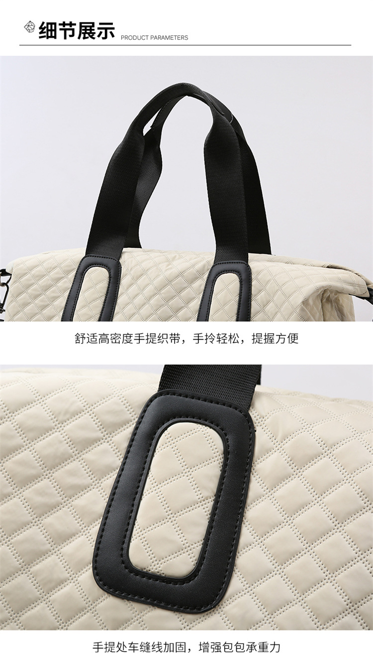 旅游手提包女时运动健身包尚韩版菱格跨境出门短途大容量旅行包详情26