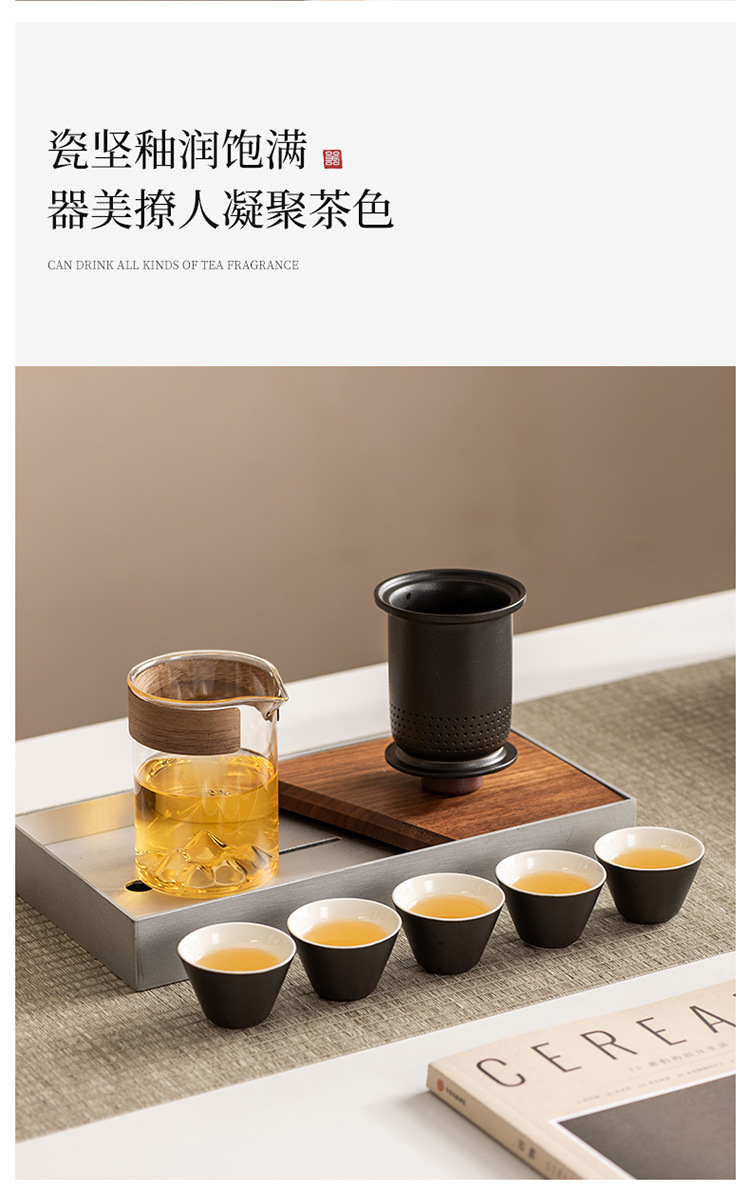 高档旅行茶具套装便携防烫手抓玻璃茶壶快客杯功夫伴手礼商务礼品详情13