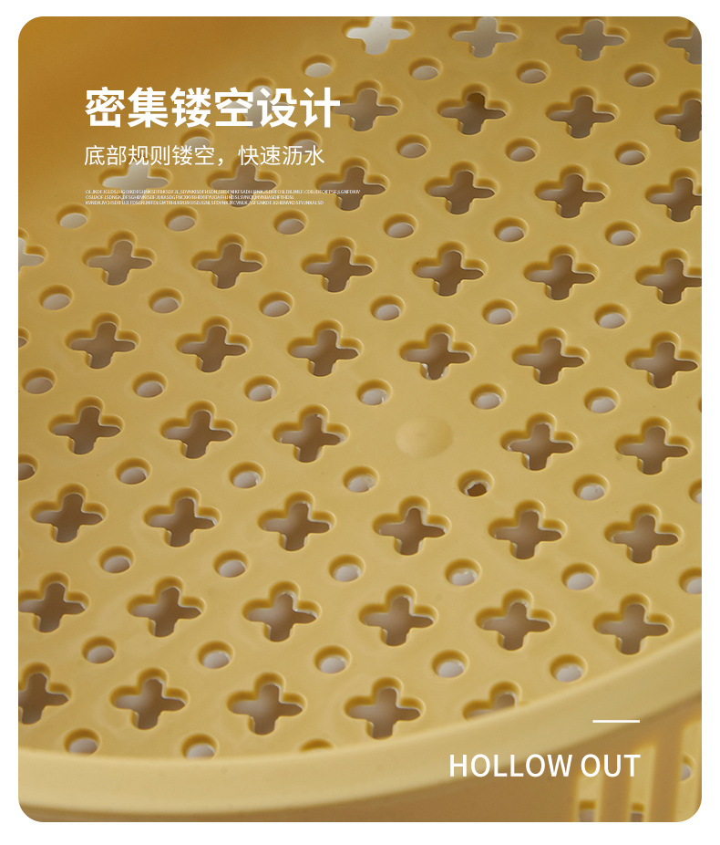 沥水淘米洗菜蔬菜沥水篮多功能双层加厚沥水篮 便携厨房塑料镂空详情11